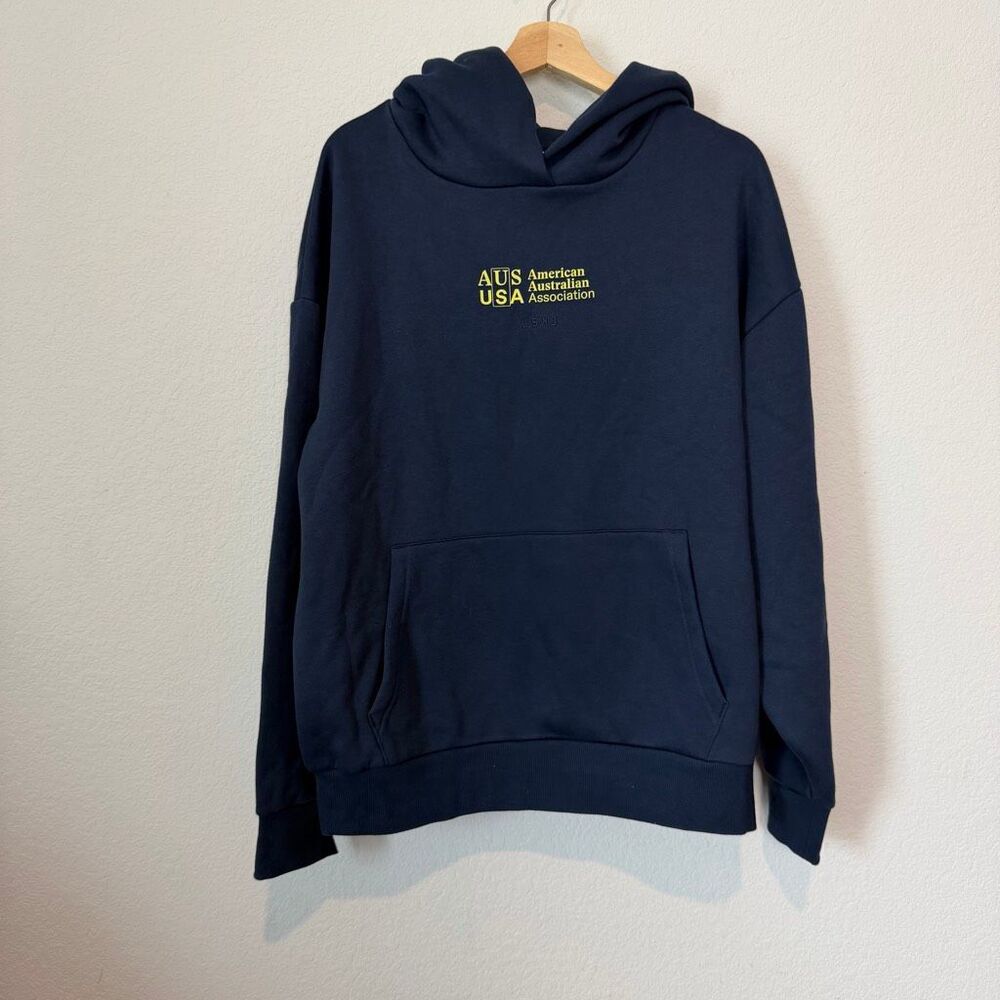 LSKD Future Navy Blue Graphic MVP Oversized Hoodie Unisex Size Medium NWT